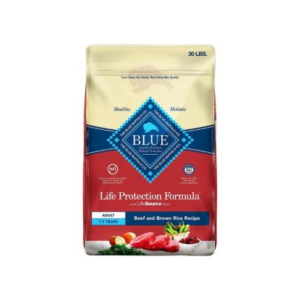 Blue Buffalo Dog Food, Life Protection Formula, Natural Beef & Brown Rice Flavor, Adult Dry Dog Food, 30 lb Bag